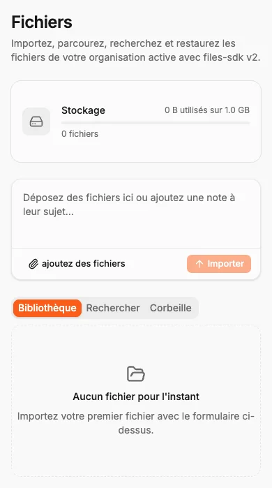 Le gestionnaire R2 avec les envois, la bibliothèque et la corbeille.